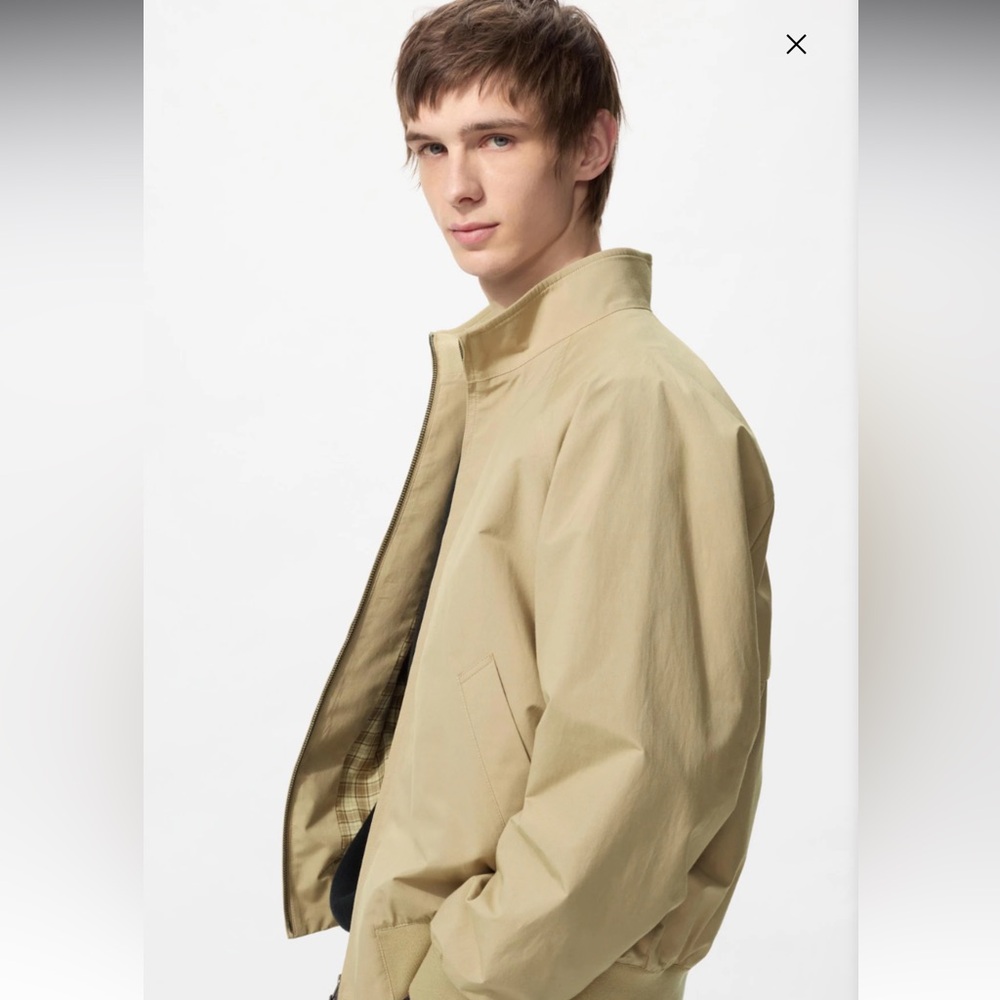 Structure Mens Harrington Jacket Tan Khaki Full Zip Lightweight Size Small